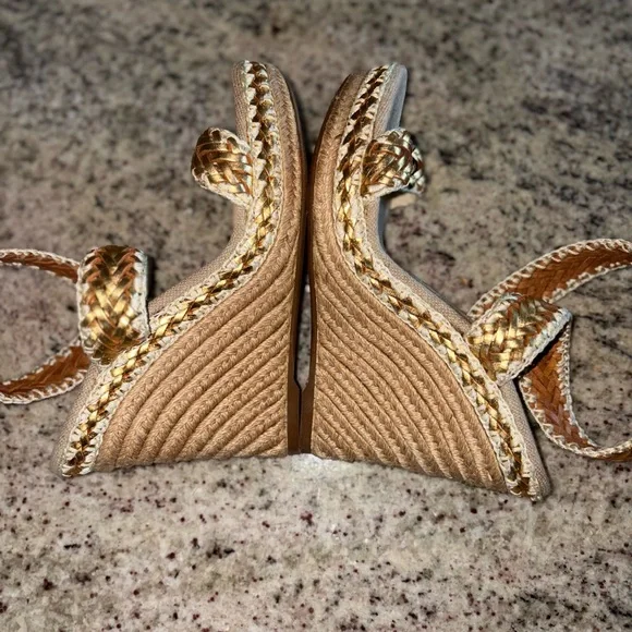 Tory Burch Espadrille Wedge Sandals Sz 38 - Picture 5 of 12